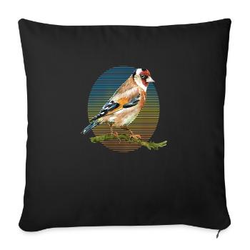 Oiseau coloré - Housse de coussin décorative 45 x 45 cm - noir - Devant