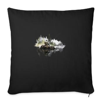 Fishing Fishing Adventure Fishing Clothes Fishing Shirt - Sofa pillowcase 17,3'' x 17,3'' (45 x 45 cm) - black - Front