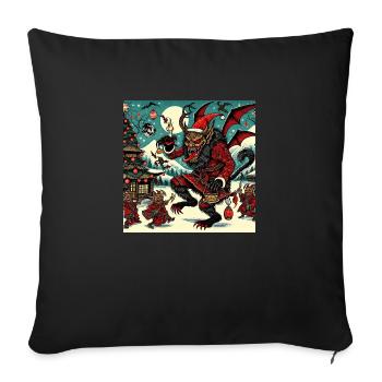 Noël Krampus - Housse de coussin décorative 45 x 45 cm - noir - Devant