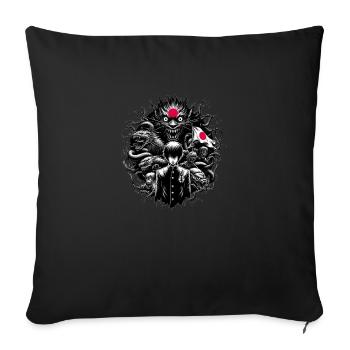Démon samurai - Housse de coussin décorative 45 x 45 cm - noir - Devant