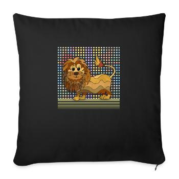 Lion - Housse de coussin décorative 45 x 45 cm - noir - Devant