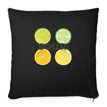 SOUR LIFE - Sofakissenbezug 45 x 45 cm - Schwarz - Vorne