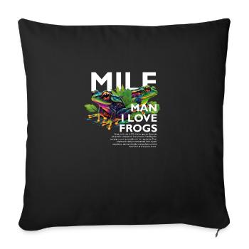 Mec, J’Aime Les Grenouilles, Drôle, Grenouille, Meme, Pepe, Blague - Housse de coussin décorative 45 x 45 cm - noir - Devant