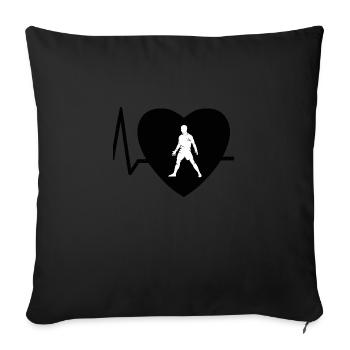 Heartbeat Football 2 (en anglais seulement) - Housse de coussin décorative 45 x 45 cm - noir - Devant