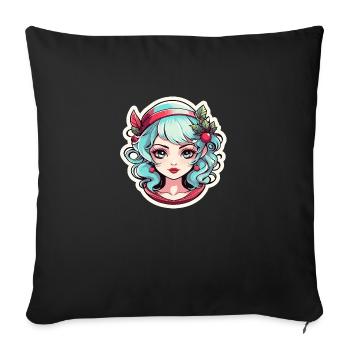 Elf Christmas Illustration - Sofa pillowcase 17,3'' x 17,3'' (45 x 45 cm) - black - Front