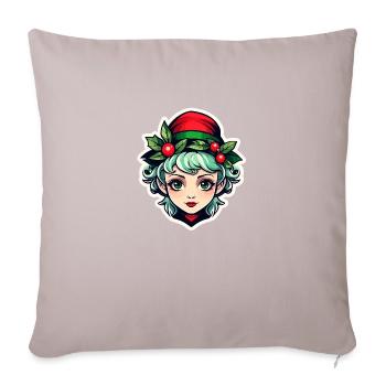 Elf Christmas Illustration - Sofa pillowcase 17,3'' x 17,3'' (45 x 45 cm) - light taupe - Front