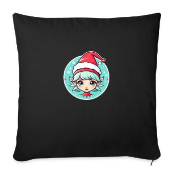 Elf Christmas Illustration - Sofa pillowcase 17,3'' x 17,3'' (45 x 45 cm) - black - Front
