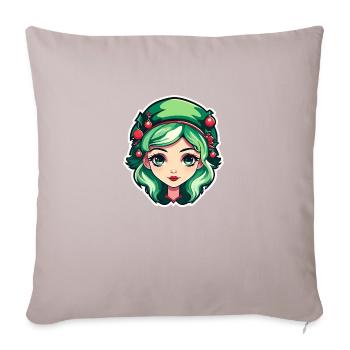 Elf Christmas Illustration - Sofa pillowcase 17,3'' x 17,3'' (45 x 45 cm) - light taupe - Front