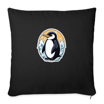 Penguin Christmas Illustration - Sofa pillowcase 17,3'' x 17,3'' (45 x 45 cm) - black - Front