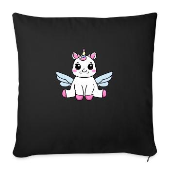 Unicorn Mythical Creature Girl Mythical Beast Unicorns - Sofa pillowcase 17,3'' x 17,3'' (45 x 45 cm) - black - Front