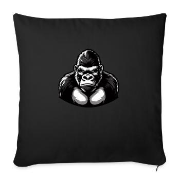 Powerful Black and White Gorilla - Sofa pillowcase 17,3'' x 17,3'' (45 x 45 cm) - black - Front
