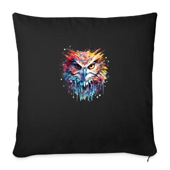 Owl Bird Animal Nature Freedom Wildlife Wonder - Sofa pillowcase 17,3'' x 17,3'' (45 x 45 cm) - black - Front