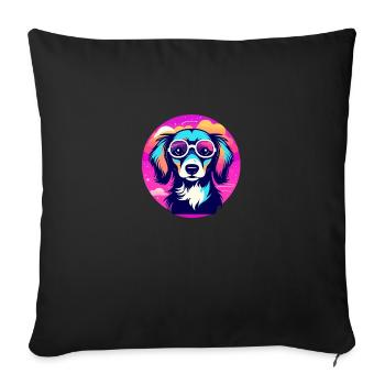 Dackel Hund Illustration - Sofakissenbezug 45 x 45 cm - Schwarz - Vorne