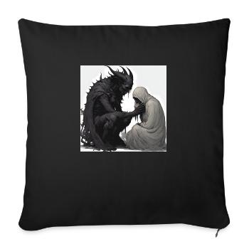 Outer Space Esoteric Saying - Sofa pillowcase 17,3'' x 17,3'' (45 x 45 cm) - black - Front