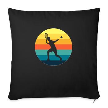 TENNIS JOUEUR JOUEUSE FAN CLUB SPORT - Housse de coussin décorative 45 x 45 cm - noir - Devant
