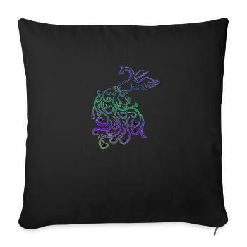 Peacock Tribal Rainbow Elegant Gift Bird Fun - Sofa pillowcase 17,3'' x 17,3'' (45 x 45 cm) - black - Front