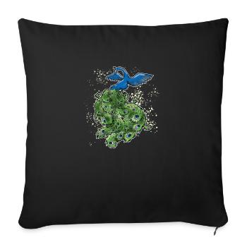scan pfau art deco bunt outline - Sofakissenbezug 45 x 45 cm - Schwarz - Vorne