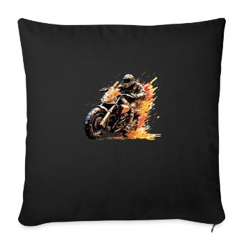 Moto Racing Fast Speed Competition Zusammenfassung - Sofakissenbezug 45 x 45 cm - Schwarz - Vorne