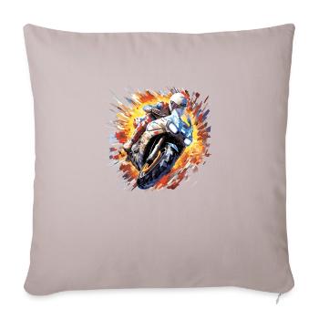 Résumé de compétition de course de moto à vitesse rapide - Housse de coussin décorative 45 x 45 cm - taupe clair - Devant