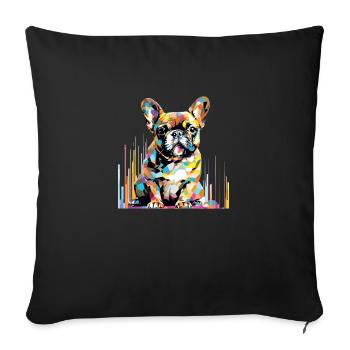 French Bulldog Dog Pet World Animal Lover Furry - Sofa pillowcase 17,3'' x 17,3'' (45 x 45 cm) - black - Front