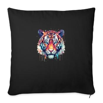 Tiger Animal Freedom World Wildlife Abstract - Sofa pillowcase 17,3'' x 17,3'' (45 x 45 cm) - black - Front