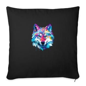 Wolf Animal Freedom World Wildlife Wonder Abstract - Sofa pillowcase 17,3'' x 17,3'' (45 x 45 cm) - black - Front