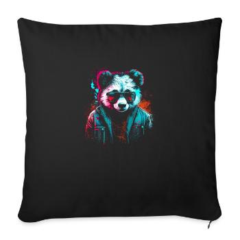Cyberpunk panda - Sofa pillowcase 17,3'' x 17,3'' (45 x 45 cm) - black - Front