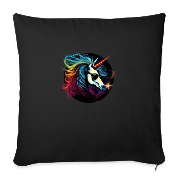 Licorne cool - Housse de coussin décorative 45 x 45 cm - noir - Devant