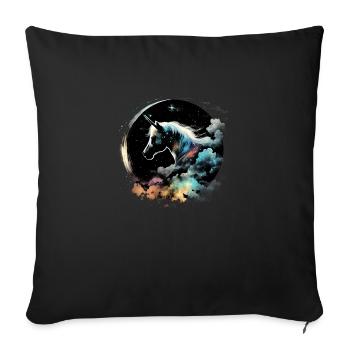 Night unicorn - Sofa pillowcase 17,3'' x 17,3'' (45 x 45 cm) - black - Front