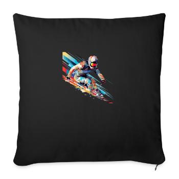 Alpin Ski Sport Game Champion Competition Abstract - Sofa pillowcase 17,3'' x 17,3'' (45 x 45 cm) - black - Front