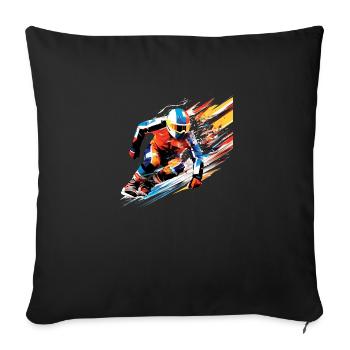 Snowboard Sport Game Champion Competition Abstract - Sofa pillowcase 17,3'' x 17,3'' (45 x 45 cm) - black - Front
