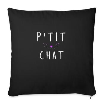 P'tit chat 3 - Sofa pillowcase 17,3'' x 17,3'' (45 x 45 cm) - black - Front