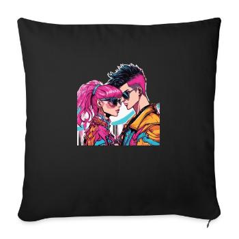 Y2K Fashion - Sofa pillowcase 17,3'' x 17,3'' (45 x 45 cm) - black - Front