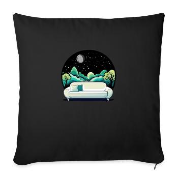 Runde Farbige Illustration eines Sofas mitNatur - Sofakissenbezug 45 x 45 cm - Schwarz - Vorne