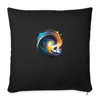 surf - Housse de coussin décorative 45 x 45 cm - noir - Devant