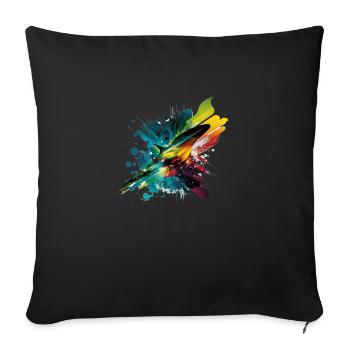rainbow - Sofa pillowcase 17,3'' x 17,3'' (45 x 45 cm) - black - Front