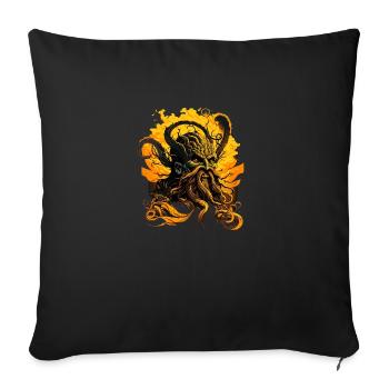 Roi des tentacules jaunes - Housse de coussin décorative 45 x 45 cm - noir - Devant