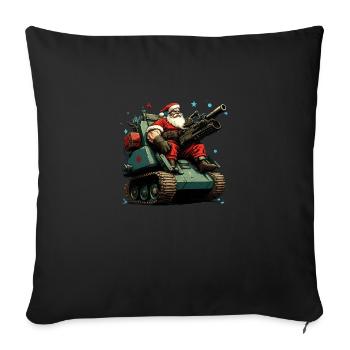 Weihnachtsmann - Sofakissenbezug 45 x 45 cm - Schwarz - Vorne