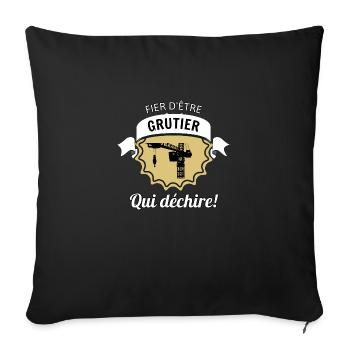 GRUTIER - Housse de coussin décorative 45 x 45 cm - noir - Devant