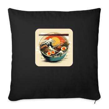 Ramen Wave - Sofa pillowcase 17,3'' x 17,3'' (45 x 45 cm) - black - Front