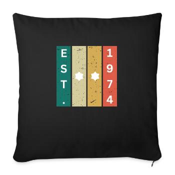 Birthday 74 - Sofa pillowcase 17,3'' x 17,3'' (45 x 45 cm) - black - Front