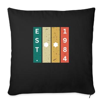 Anniversaire 1984 - Housse de coussin décorative 45 x 45 cm - noir - Devant