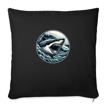 Great white shark - Sofa pillowcase 17,3'' x 17,3'' (45 x 45 cm) - black - Front
