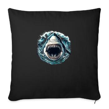 Shark attack - Sofa pillowcase 17,3'' x 17,3'' (45 x 45 cm) - black - Front