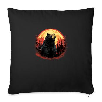 Gros ours - Housse de coussin décorative 45 x 45 cm - noir - Devant