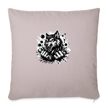 Wolf black and white - Sofa pillowcase 17,3'' x 17,3'' (45 x 45 cm) - light taupe - Front