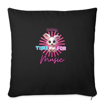 BUNNY - L’heure de la conception musicale - Coloré - Housse de coussin décorative 45 x 45 cm - noir - Devant