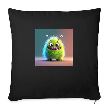 Happy Halloween cute monster tongue out scary fun - Sofa pillowcase 17,3'' x 17,3'' (45 x 45 cm) - black - Front