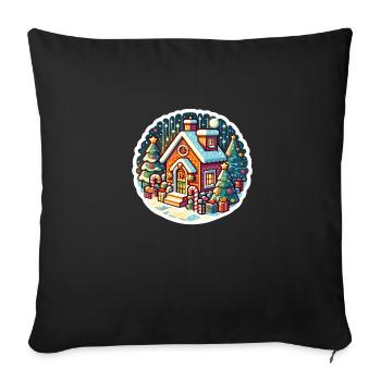 Festive Cozy Cottage: A Magical Christmas Design - Sofa pillowcase 17,3'' x 17,3'' (45 x 45 cm) - black - Front