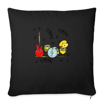 Instruments de musique - Housse de coussin décorative 45 x 45 cm - noir - Devant